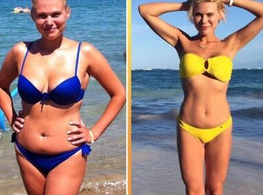 tarvuz dietasi fotosuratlardan oldin va keyin